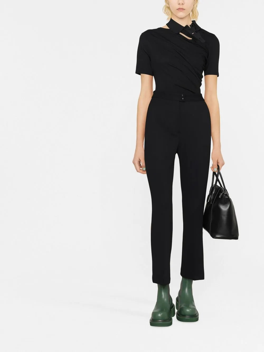 High-Waisted Flared Trousers