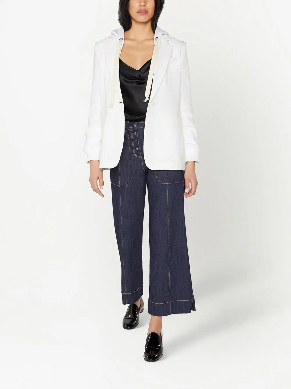 Single-Breasted Hooded Blazer