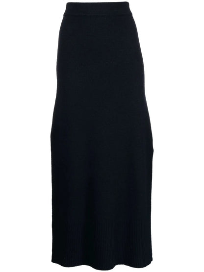 High-Waisted Knitted Midi Skirt