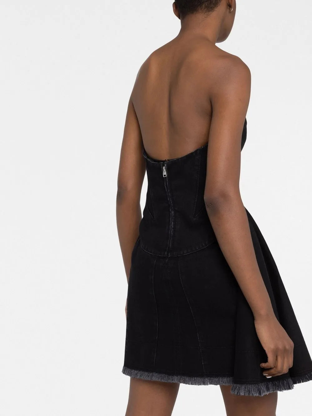 Fringe Detail Strapless Minidress