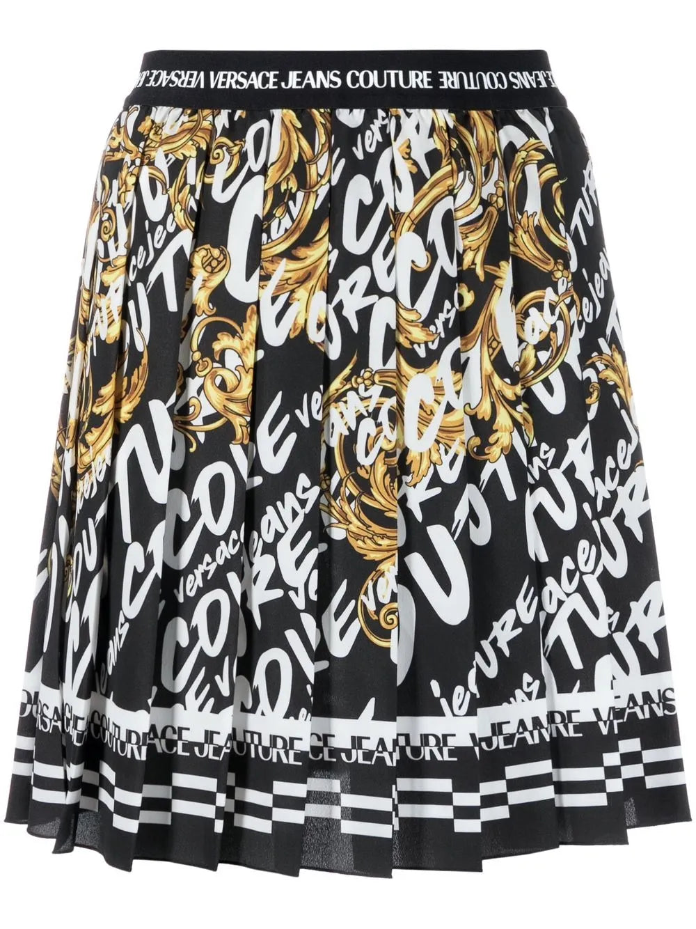 Barocco-Print Pleated Skirt