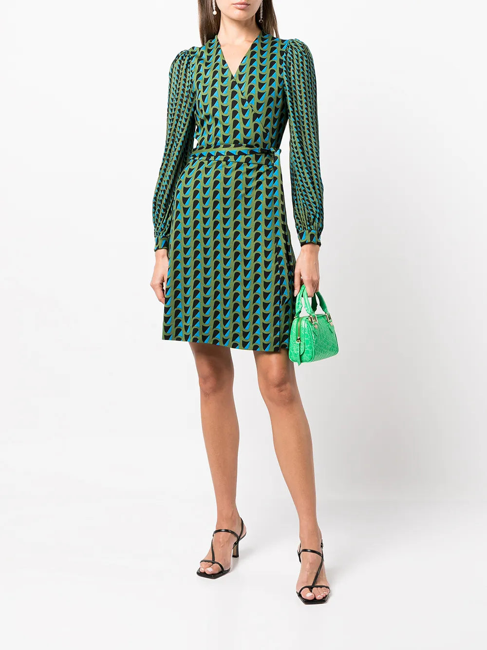 Gala Abstract-Print Wrap Dress