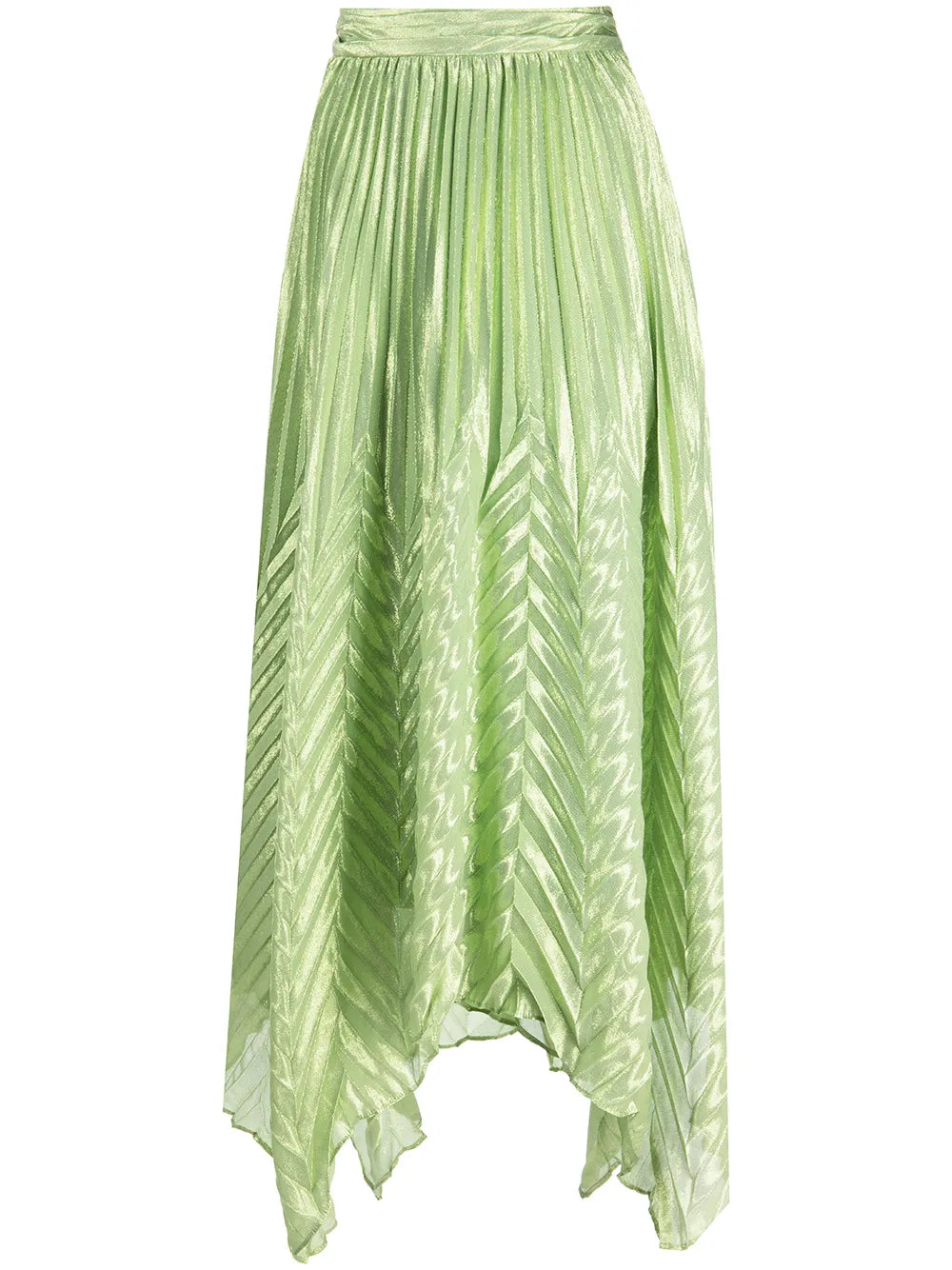 Metallic-Thread Pleated Skirt