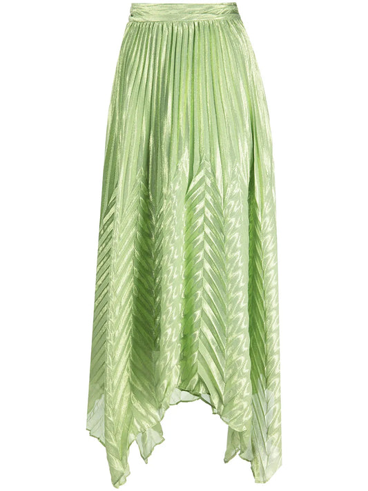 Metallic-Thread Pleated Skirt