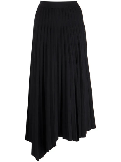 High-Waist Asymetric Pleated Skirt