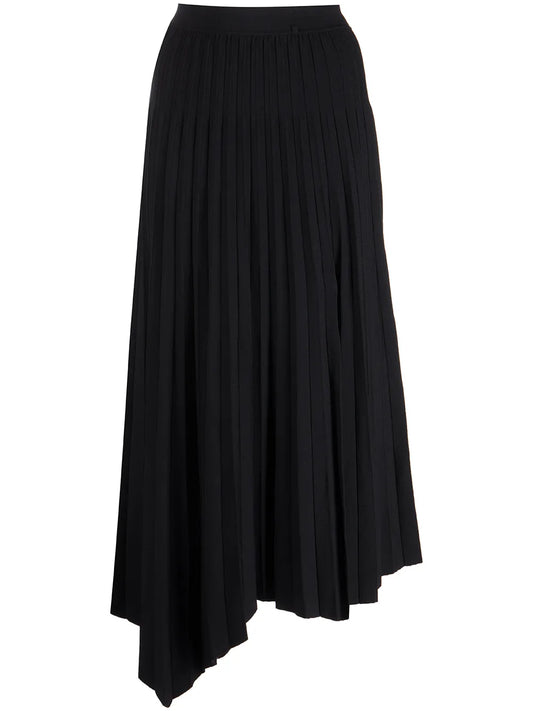High-Waist Asymetric Pleated Skirt