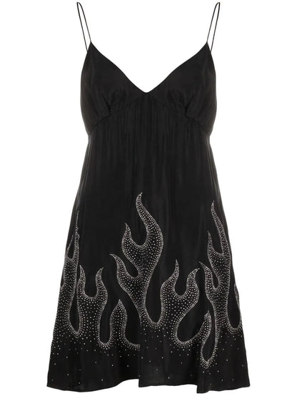 Flame-Print Minidress