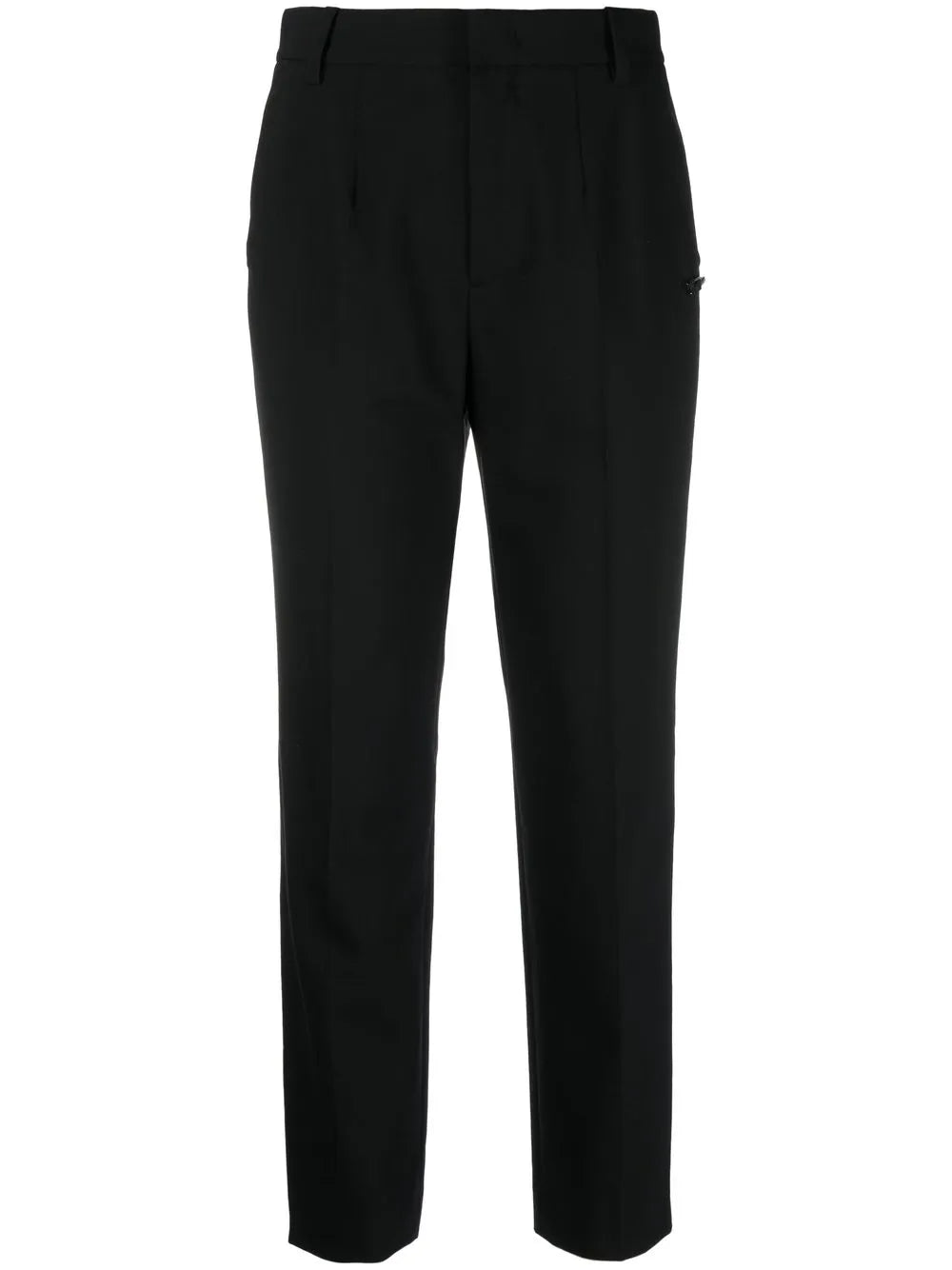 Straight-Leg Cropped Tailored Trousers