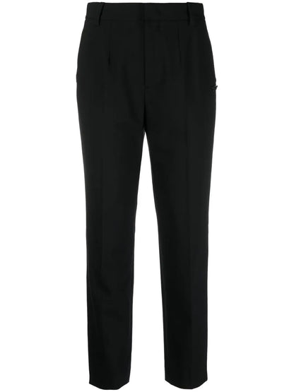 Straight-Leg Cropped Tailored Trousers