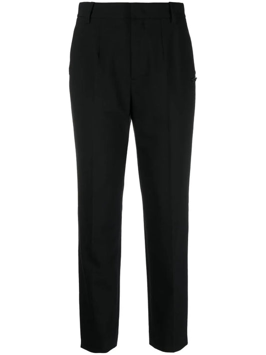 Straight-Leg Cropped Tailored Trousers
