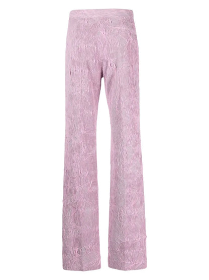 Textured-Finish Wide-Leg Trousers