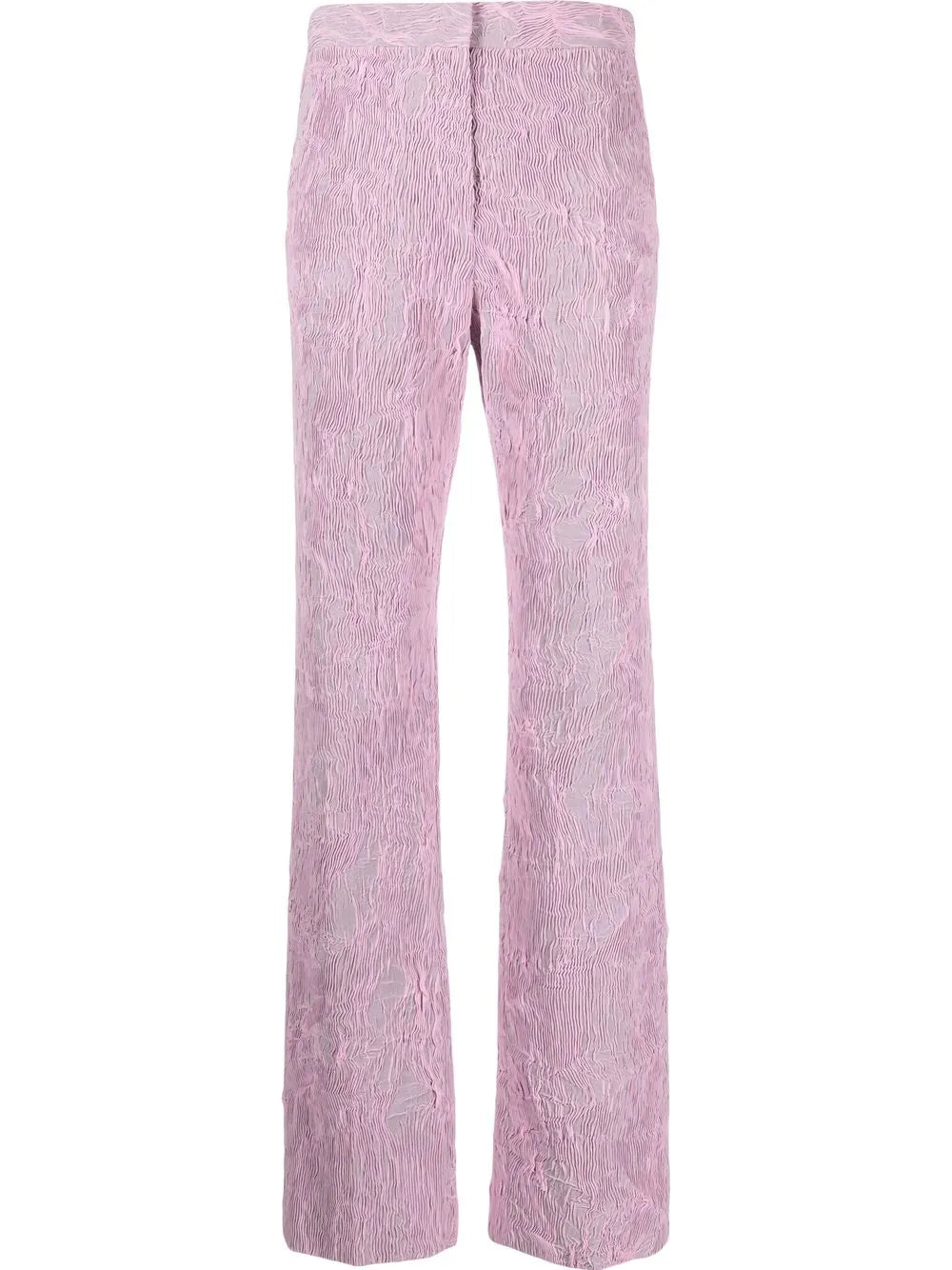 Textured-Finish Wide-Leg Trousers