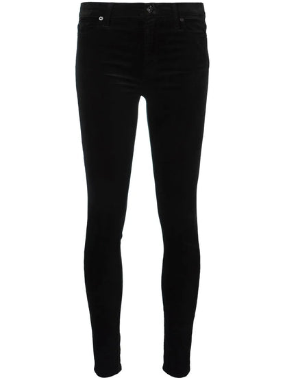 Velvet-Effect Skinny Trousers