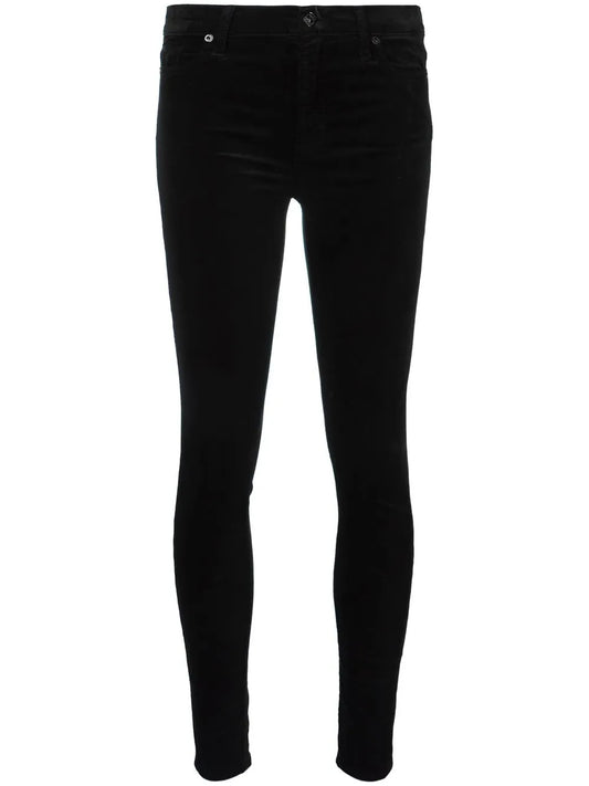 Velvet-Effect Skinny Trousers