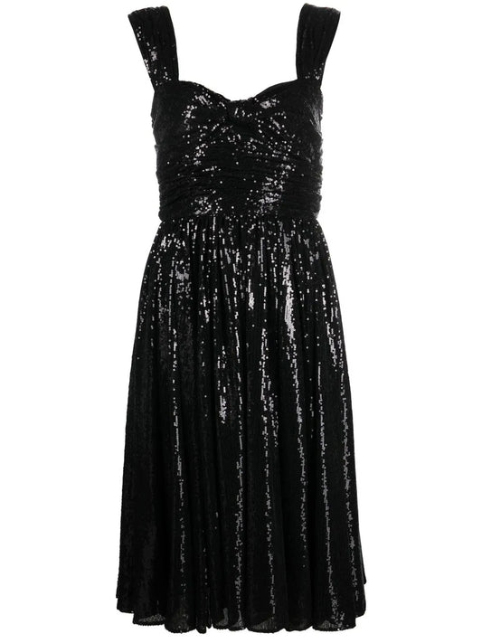 Sequin-Embellished Midi Dress
