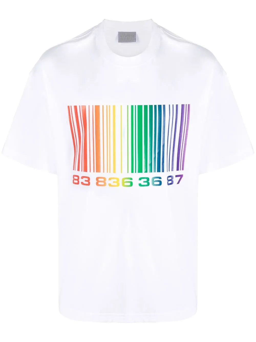 Barcode-Print Crew-Neck T-Shirt