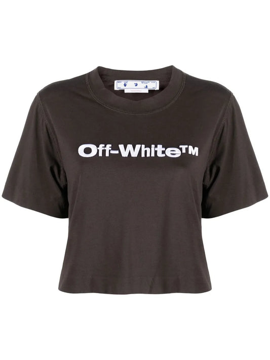 Cropped Logo-Print T-Shirt