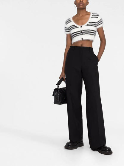 High-Waisted Wide-Leg Trousers