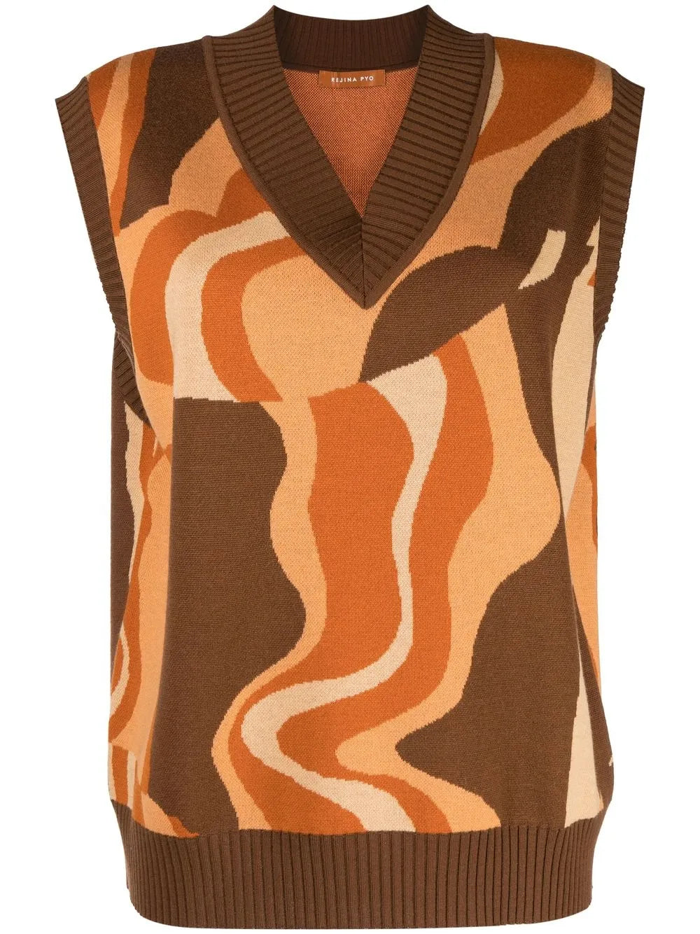 Frida Abstract-Pattern Knit Vest