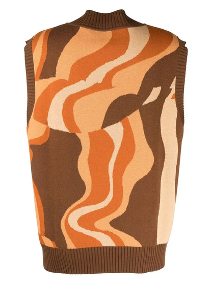 Frida Abstract-Pattern Knit Vest