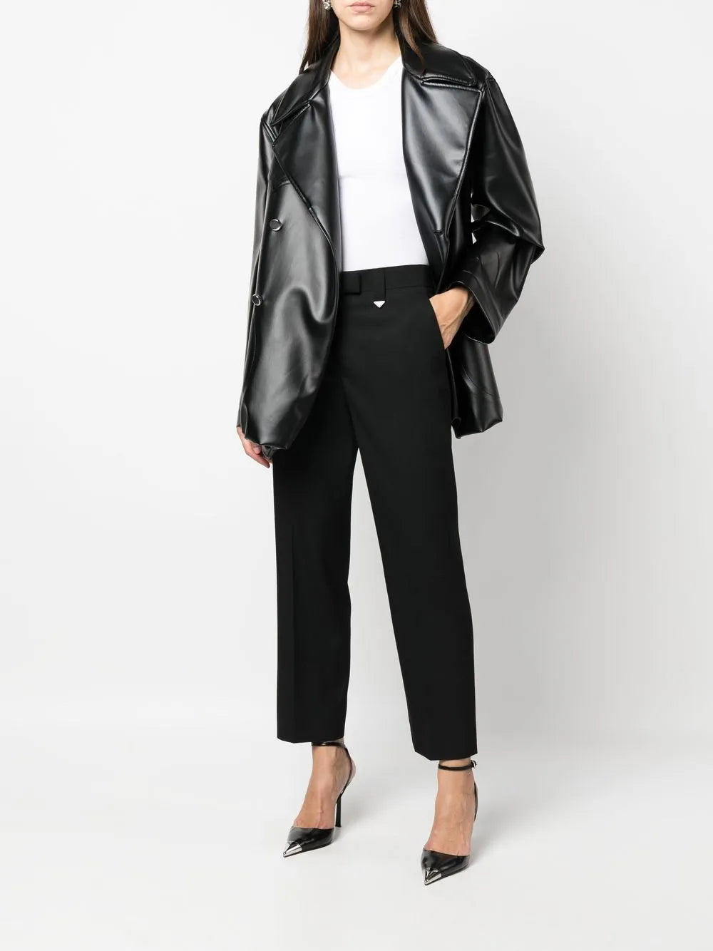 Logo-Plaque Cropped Trousers