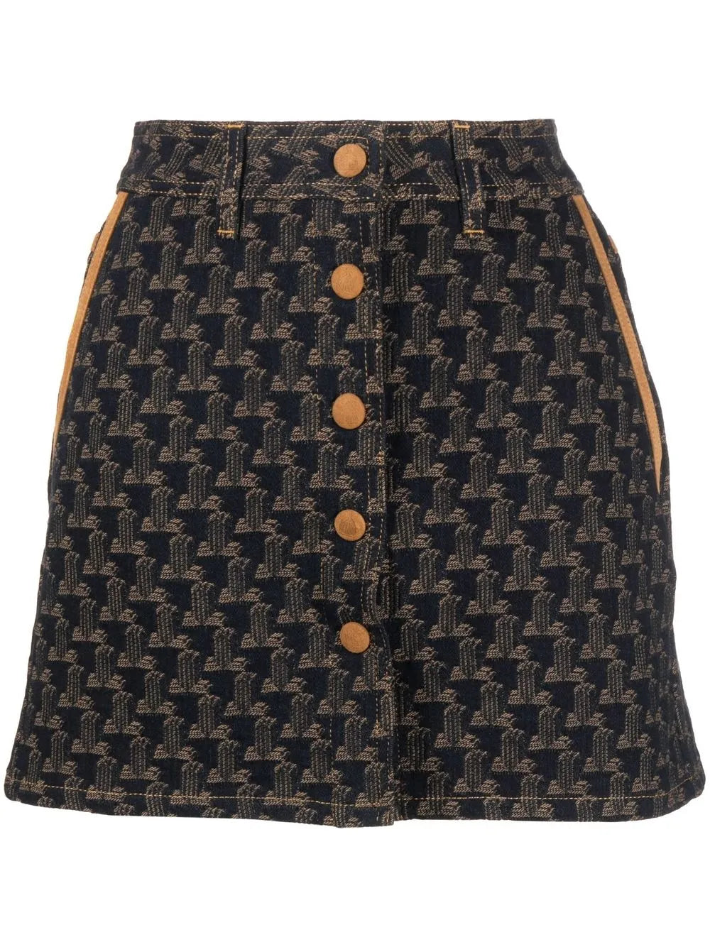 Logo-Jacquard Denim Skirt