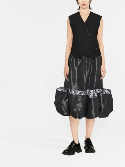 Puff Hem Lace-Trim Skirt