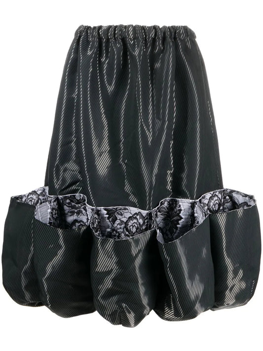 Puff Hem Lace-Trim Skirt