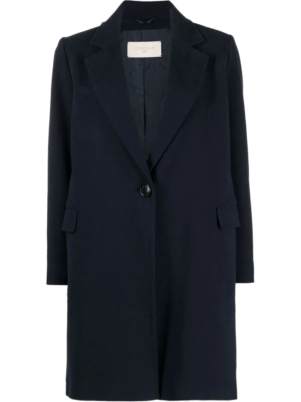 Buttoned-Up Single-Breasted Coat