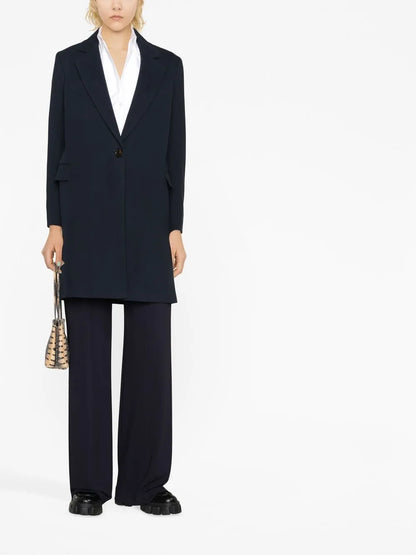 Buttoned-Up Single-Breasted Coat