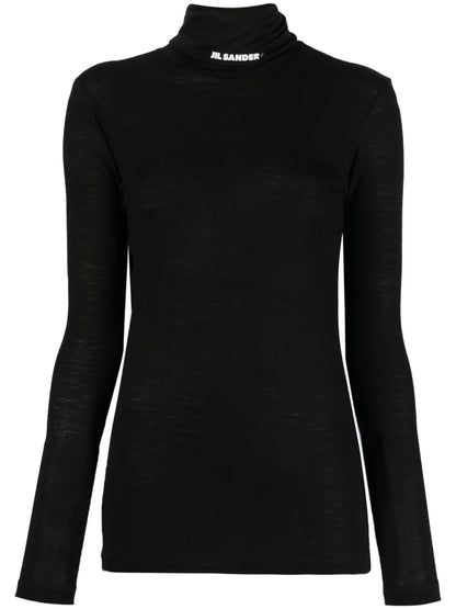 Funnel-Neck Long-Sleeve Top