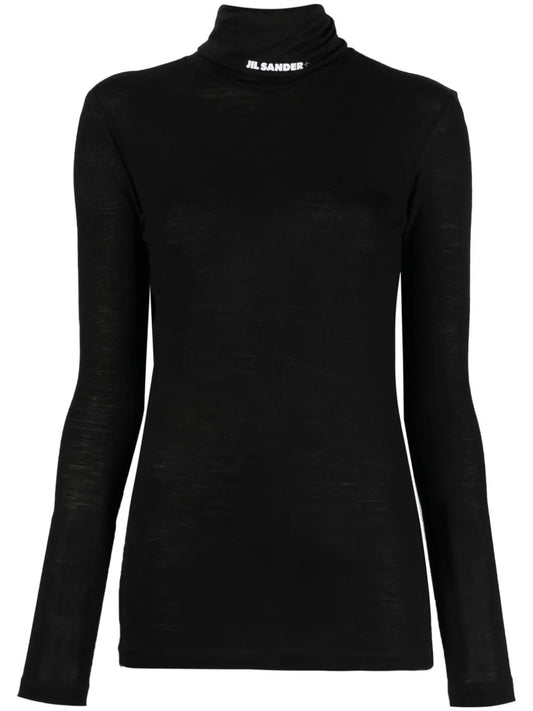 Funnel-Neck Long-Sleeve Top