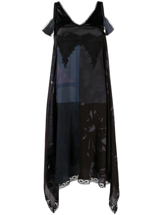 V-Neck Silk Midi Dress