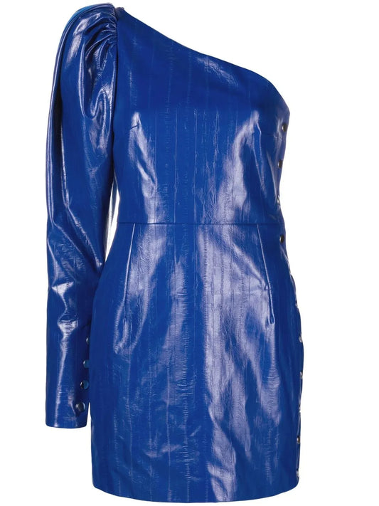 Sequin-Embellished One-Shoulder Dress