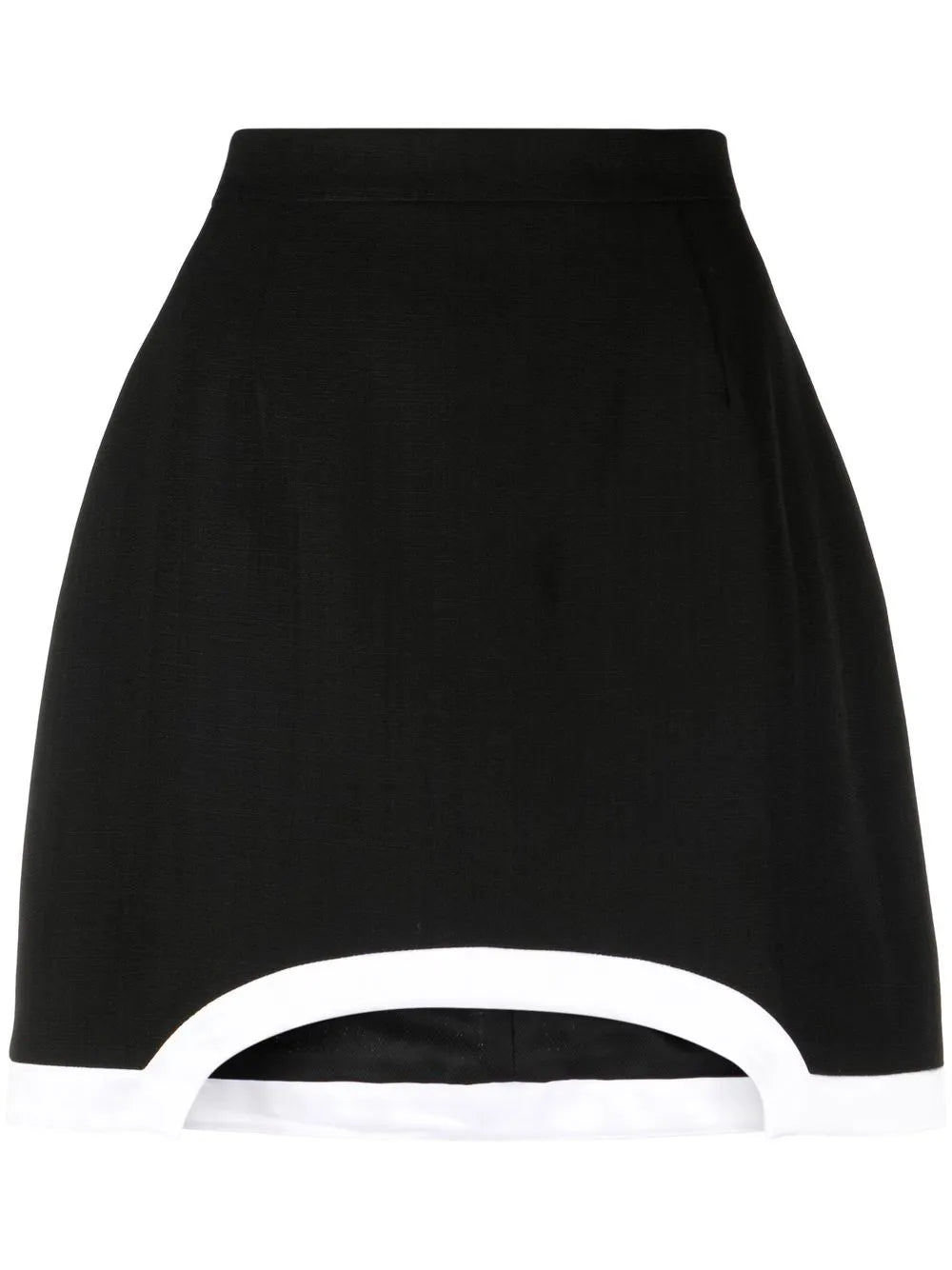Cut-Out Contrast-Trim Mini Skirt