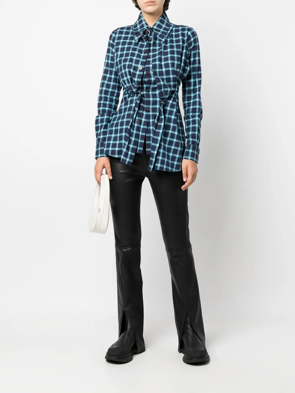 Long-Sleeve Checked Shirt