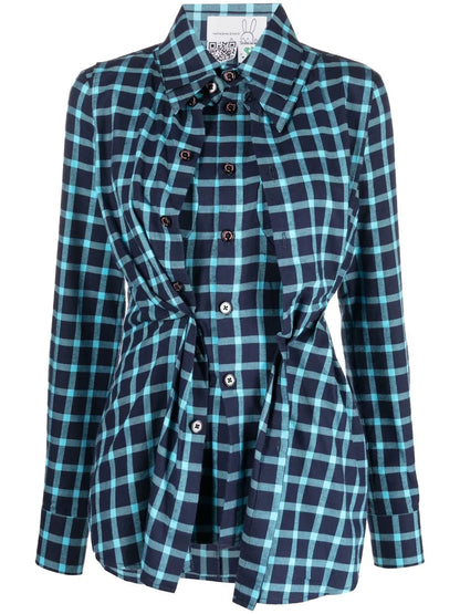 Long-Sleeve Checked Shirt