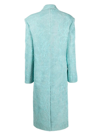 Single-Breasted Cracked-Effect Coat