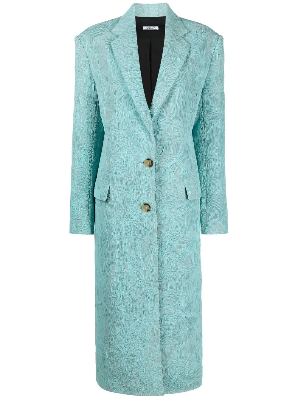 Single-Breasted Cracked-Effect Coat