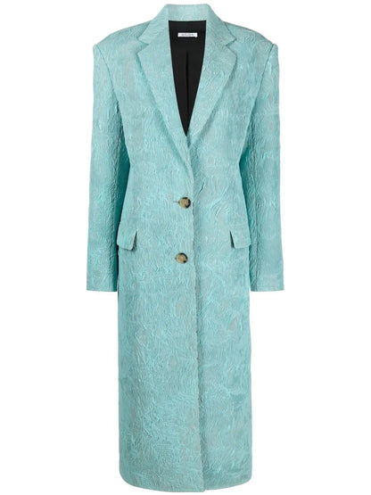 Single-Breasted Cracked-Effect Coat