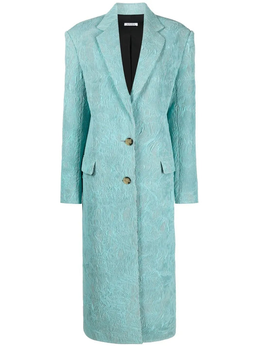 Single-Breasted Cracked-Effect Coat