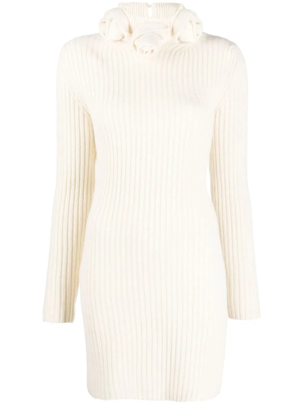 Roll-Neck Wool Mini Dress