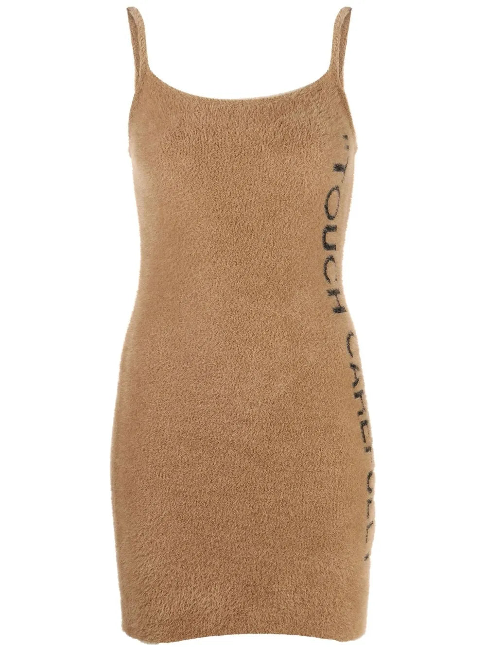 Slogan Detail Fuzzy Mini Dress