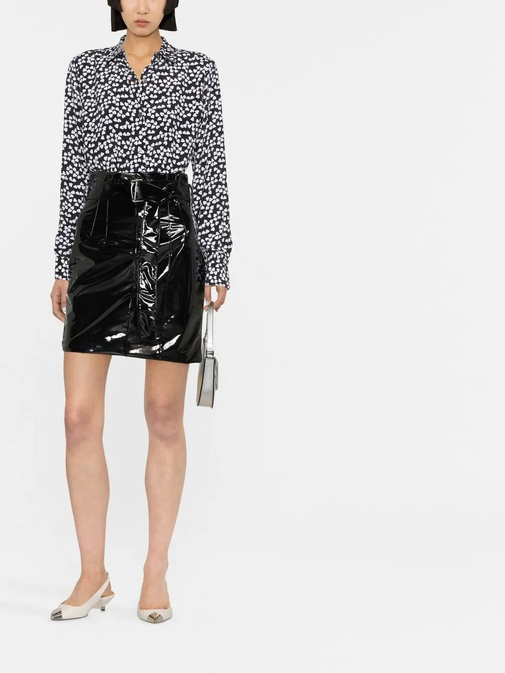 Faux-Leather Mini Skirt