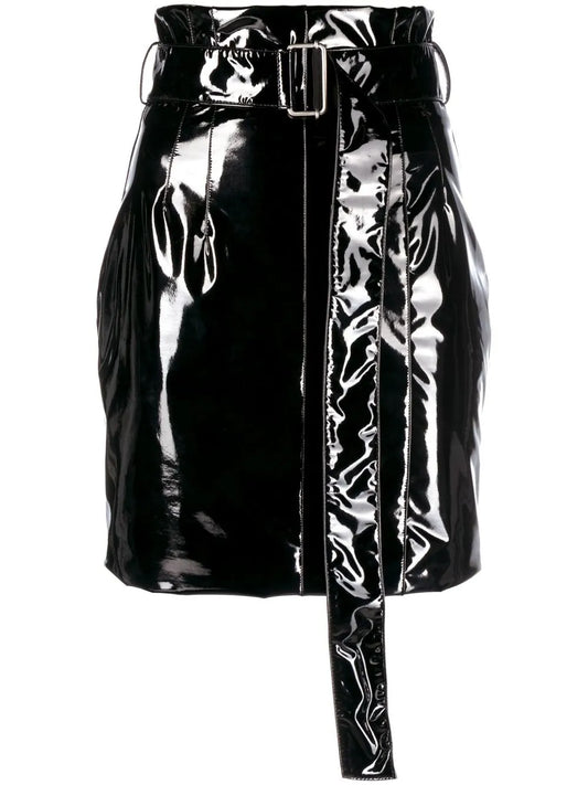 Faux-Leather Mini Skirt