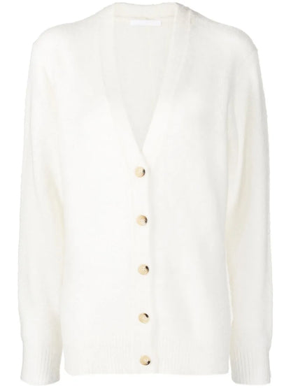 V-Neck Rib-Trimmed Cardigan