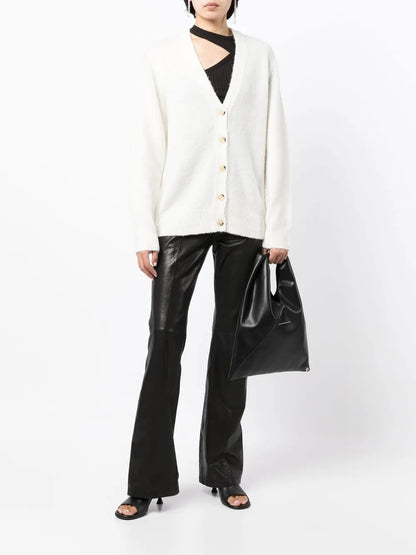 V-Neck Rib-Trimmed Cardigan