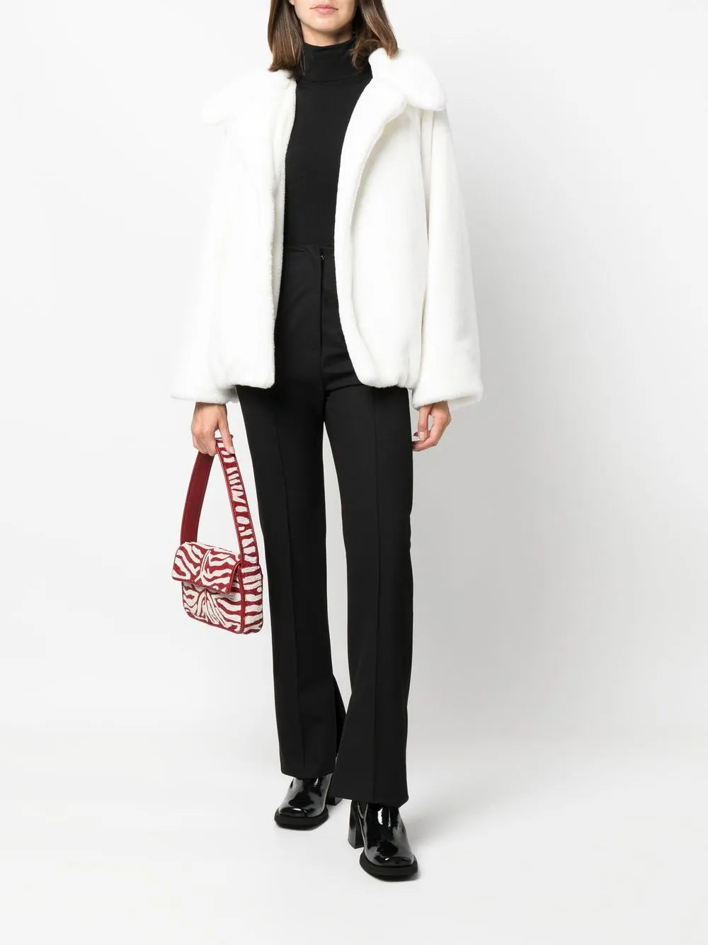 Faux-Fur Open-Front Coat