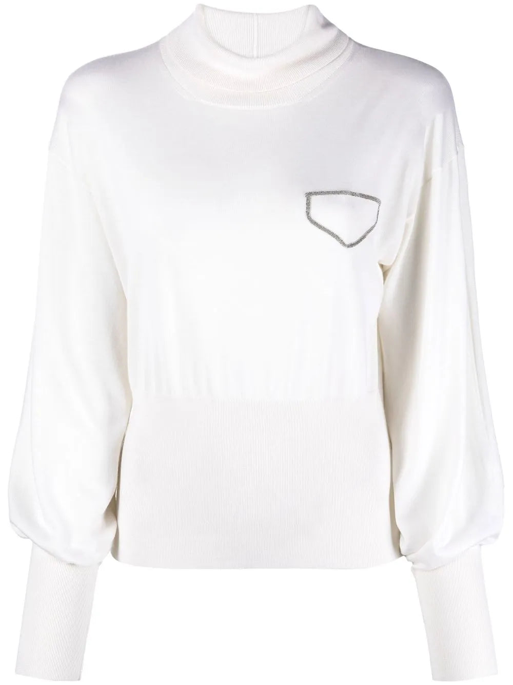 Monili-Detail Knitted Jumper