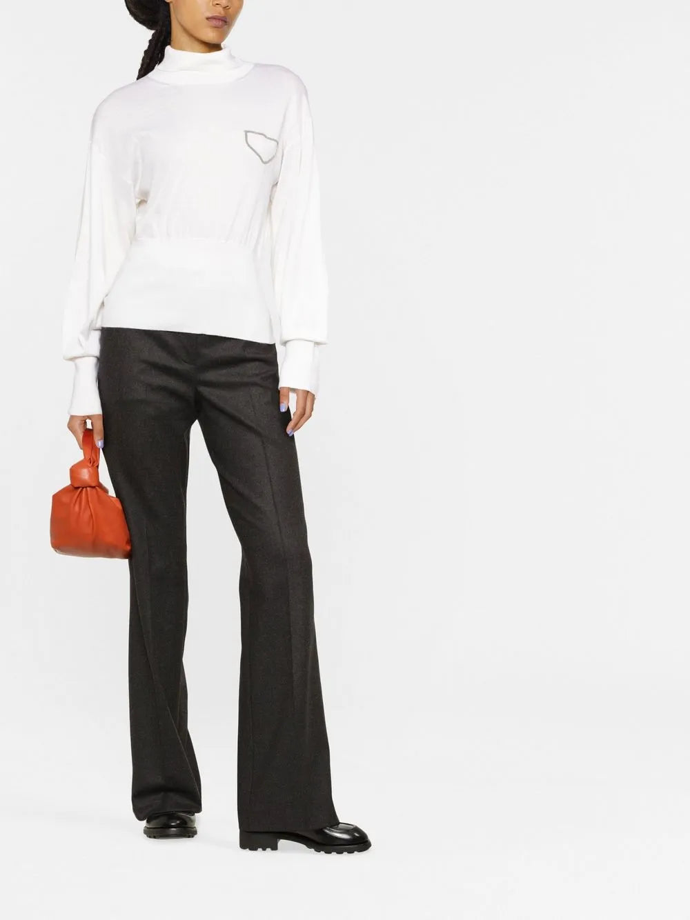 Monili-Detail Knitted Jumper